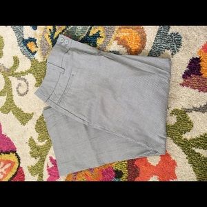 Gray and white striped crop pants